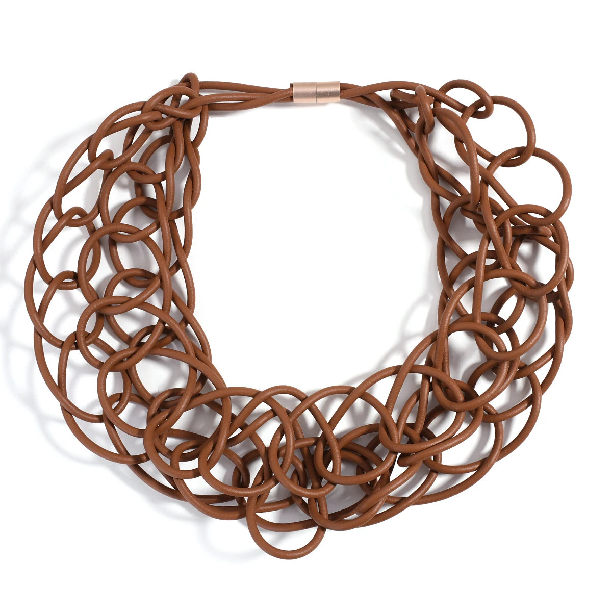 ALLYES Exaggerated Leather Collar Necklace for Women Irregular Round Wrap Statement Choker Necklace Ethnic Jewelry Gifts
