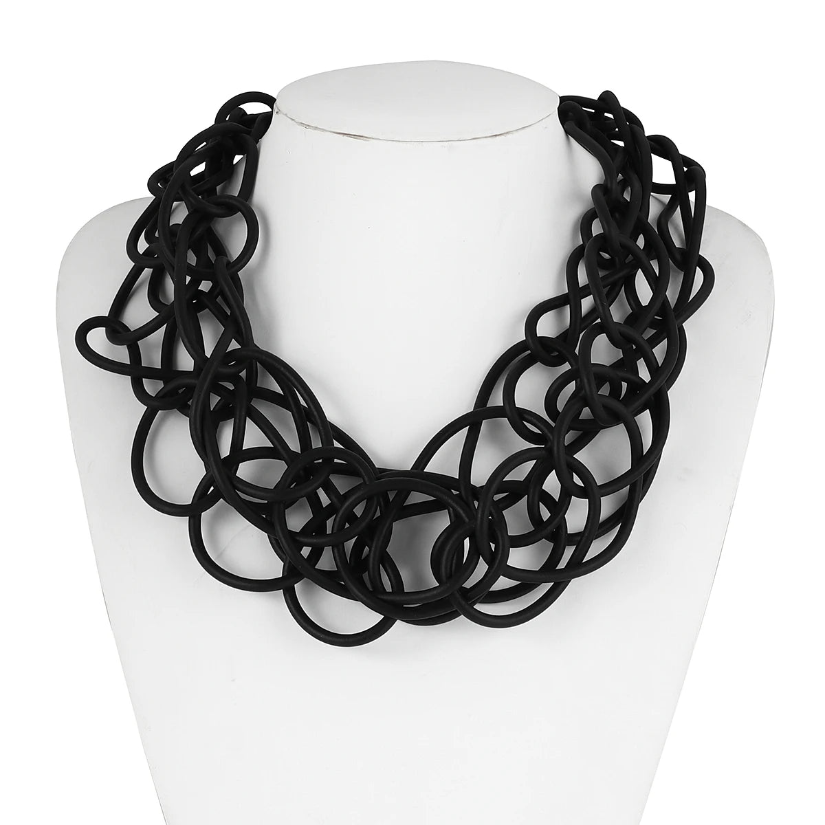 ALLYES Exaggerated Leather Collar Necklace for Women Irregular Round Wrap Statement Choker Necklace Ethnic Jewelry Gifts