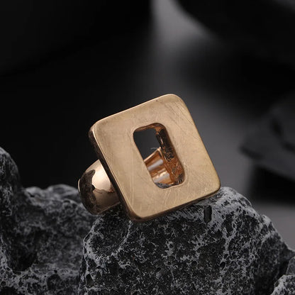 ALLYES Irregular Chunky Gold Silver Color Rings for Women Men Personality Elastic Rope Adjustable Finger Ring Fashion Jewelry
