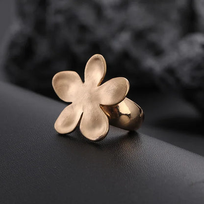 ALLYES Irregular Chunky Gold Silver Color Rings for Women Men Personality Elastic Rope Adjustable Finger Ring Fashion Jewelry