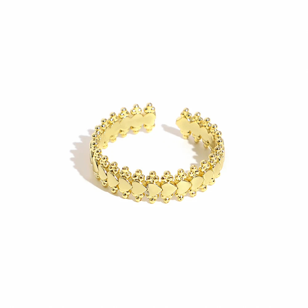 ALLYES Fashion Gold Plated Copper Rings for Women Cute Enamel Cherry Strawberry Crystal Fruit Finger Ring Jewelry Gifts