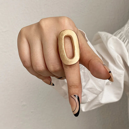 ALLYES Irregular Chunky Gold Silver Color Rings for Women Men Personality Elastic Rope Adjustable Finger Ring Fashion Jewelry