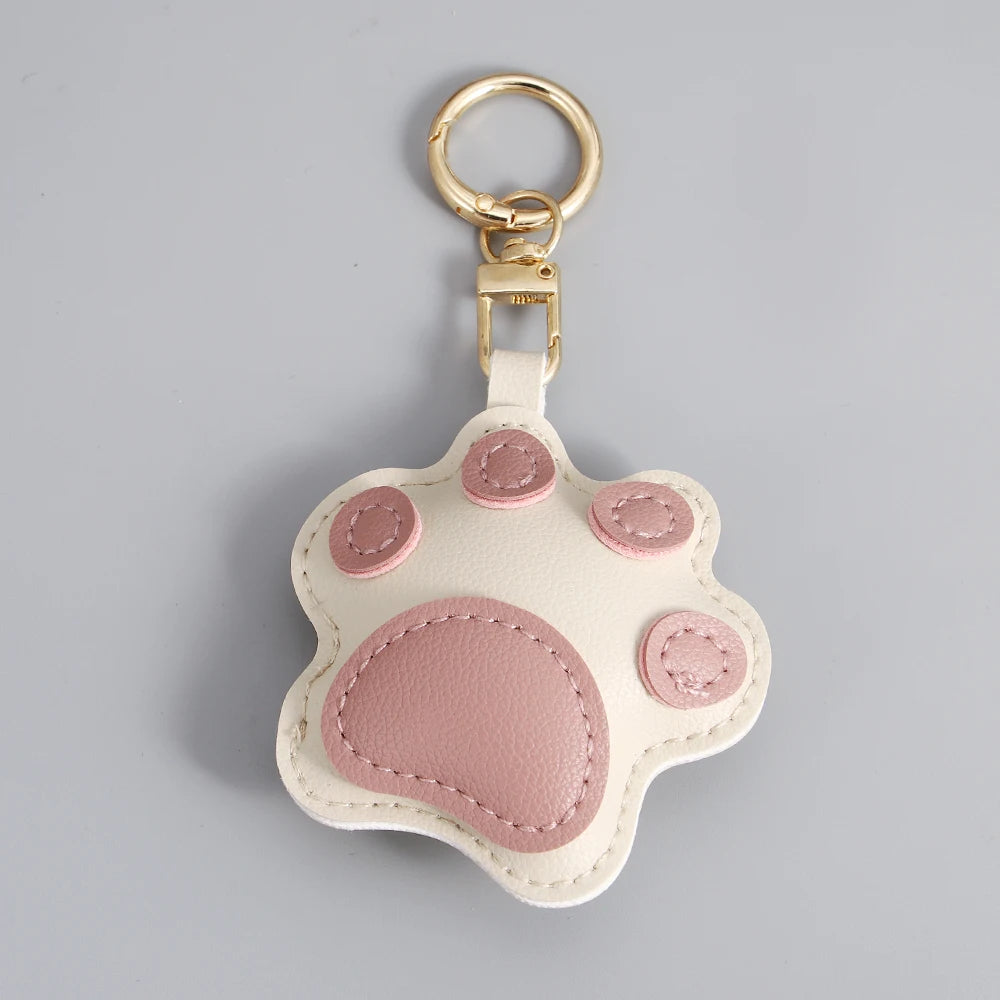 ALLYES Creative PU Leather Cartoon Cat Paw Keychain Mobile Phone Bags Car Hanging Fashion Charms Keyring Accessories Gifts