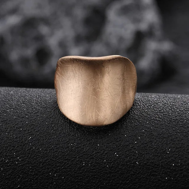 ALLYES Irregular Chunky Gold Silver Color Rings for Women Men Personality Elastic Rope Adjustable Finger Ring Fashion Jewelry