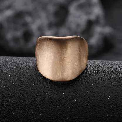 ALLYES Irregular Chunky Gold Silver Color Rings for Women Men Personality Elastic Rope Adjustable Finger Ring Fashion Jewelry