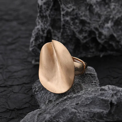 ALLYES Irregular Chunky Gold Silver Color Rings for Women Men Personality Elastic Rope Adjustable Finger Ring Fashion Jewelry