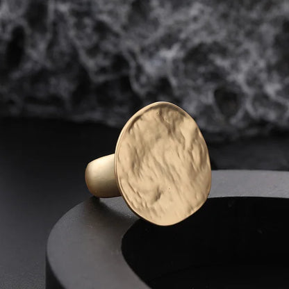 ALLYES Irregular Chunky Gold Silver Color Rings for Women Men Personality Elastic Rope Adjustable Finger Ring Fashion Jewelry