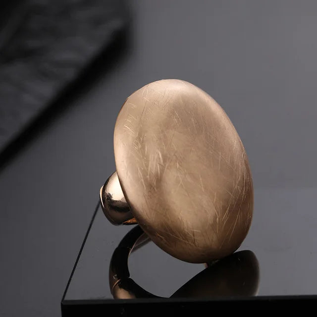 ALLYES Irregular Chunky Gold Silver Color Rings for Women Men Personality Elastic Rope Adjustable Finger Ring Fashion Jewelry