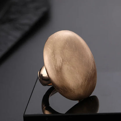 ALLYES Irregular Chunky Gold Silver Color Rings for Women Men Personality Elastic Rope Adjustable Finger Ring Fashion Jewelry