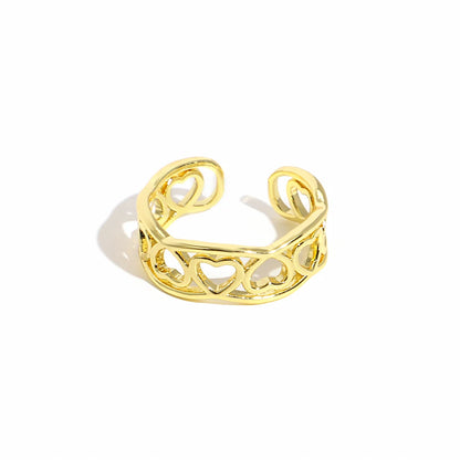 ALLYES Fashion Gold Plated Copper Rings for Women Cute Enamel Cherry Strawberry Crystal Fruit Finger Ring Jewelry Gifts