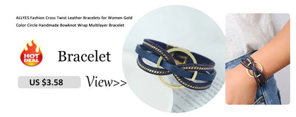 ALLYES Vintage Natural Stones Leather Bracelet for Women Men Boho Handmade Braided Multilayer Winding Wrap Bracelets Jewelry