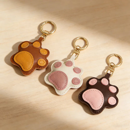 ALLYES Creative PU Leather Cartoon Cat Paw Keychain Mobile Phone Bags Car Hanging Fashion Charms Keyring Accessories Gifts